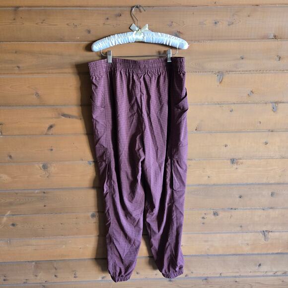 Fabletics Ripstop Cargo Jogger Sepia Grid XL Drawstring Waist Pant Boho Hiking - Picture 3 of 5
